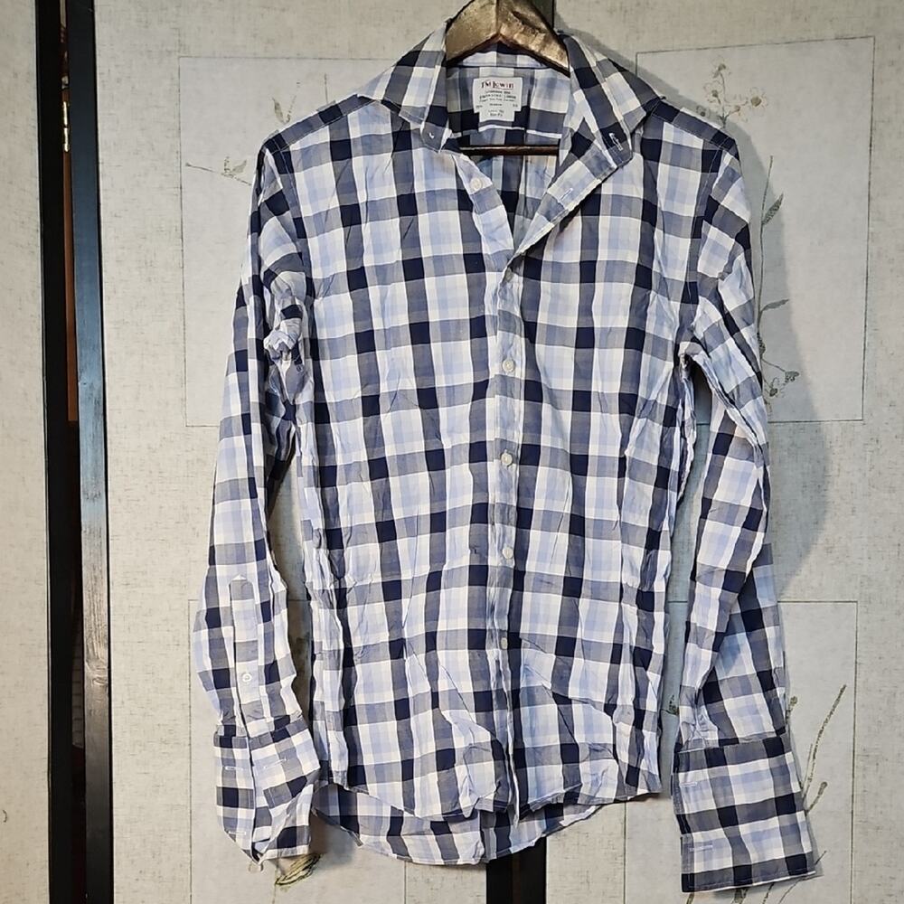 T.M.Lewin Blue and White Casual Button Down Shirt
